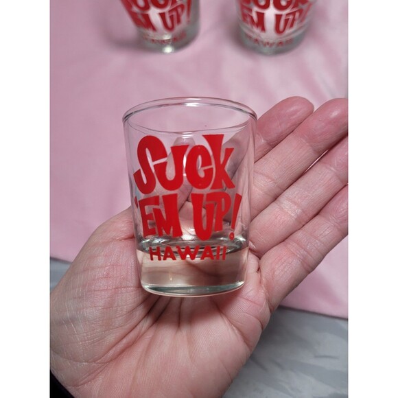 3 Hawaii Suck 'Em Up! Mai Tai Recipe 4 1/4" Cocktail Rocks Glass Libbey Tiki Bar - Picture 5 of 7